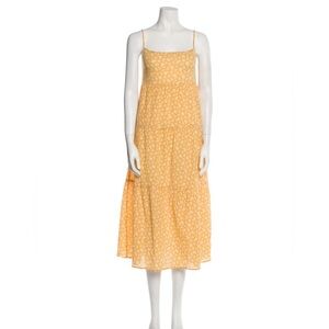 Reformation Yellow Floral Midi Dress